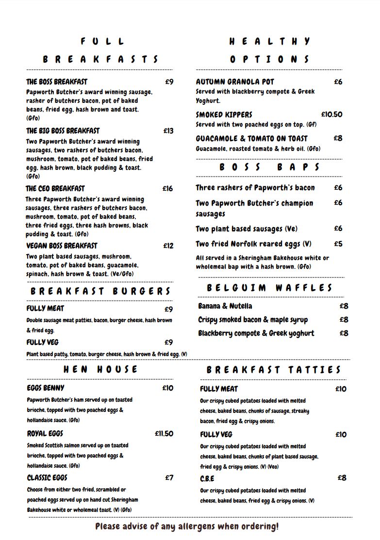 Breakfast & Lunch Menu